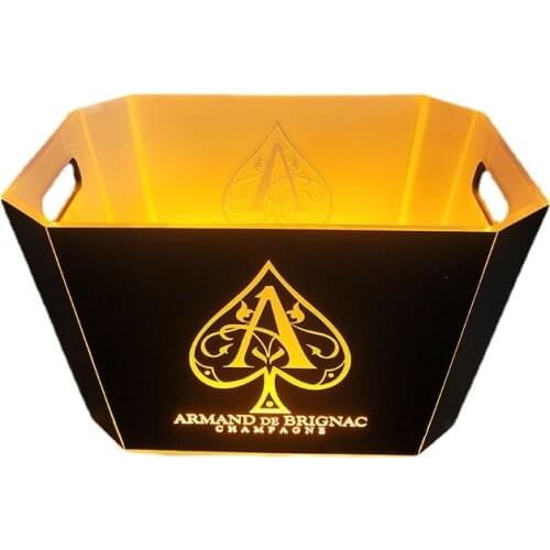 Rechargeable Color Flashing Acrylic Beer Wine Bottle Cooler LED Ice Bucket