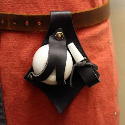 Steampunk Alchemy Leather Mortar and Pestle Holder Alchemist Belt Accessory Holster Medieval Warlock Witch Outfit LARP Costume