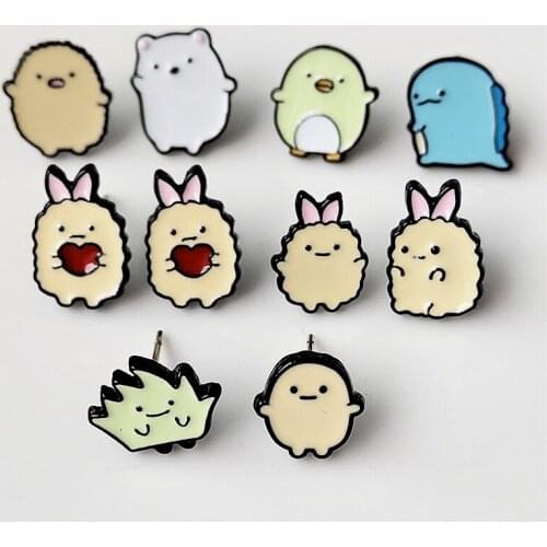 Sumikko gurashi Fashion Anime Cartoon Earring Cute Animal Stud Earrings For Women Girls Kids Jewelry New Gift