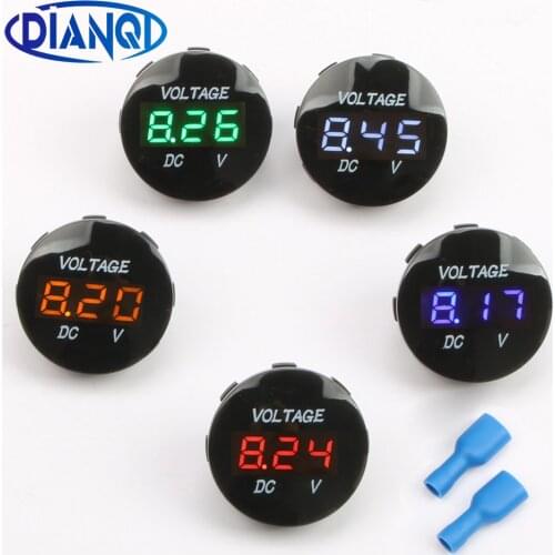 12V-24V DC Car Motorcycle LED Voltmeter Signal Lights Digital Display Gauge Volt Voltage Meter Indicator Lamp Tester