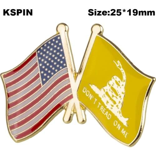 U.S.A & Gadsden Friendship Flag Badge Brooch Natinal Lapel Pins Flag Lapel Pins Country Flag Badge XY0661