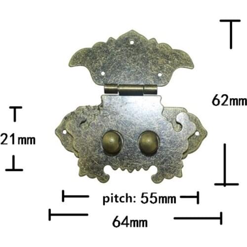 Antique Alloy Jewelry Box Padlock Hasp Locked Wooden Wine Gift Box Handbag Buckle Hardware Accessories,Vintage Clasp Lock,2Pcs