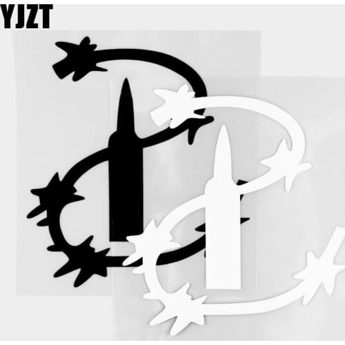 YJZT 15.3×12.2CM Creative Bullet Design Art Car Sticker Personalized Vinyl Decal Decorative Modeling Black / Silver 20C-0404