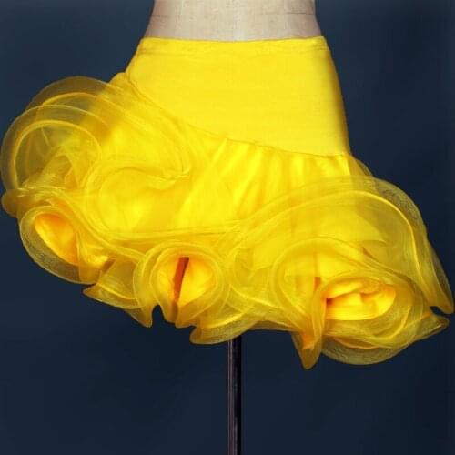 Adult Latin Dance Skirt For Sale Red orange Cha Cha/Rumba/Samba/Tango Dresses For Dancing Practice Performamnce Dancewear