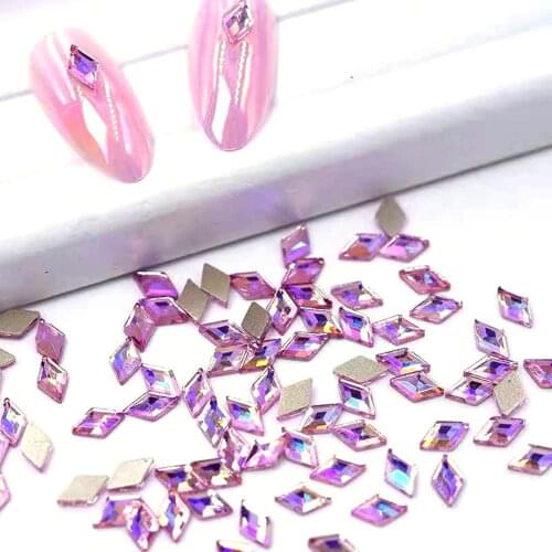 20pcs/pack Light Pink AB Color Nail Art Rhinestones Flatback K9 Crystal Glass Stone Multi-Shapes Nail Symphony Decorations VI-K7