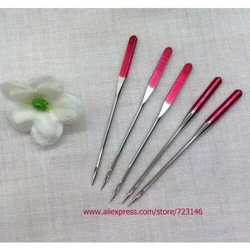 5PCS Janome-Sewing-Machine-red-Tip-Needle-Size-14/90 for Brother, Singer, Janome New Home, Elina, Pacesetter, Elnita, Pfaff