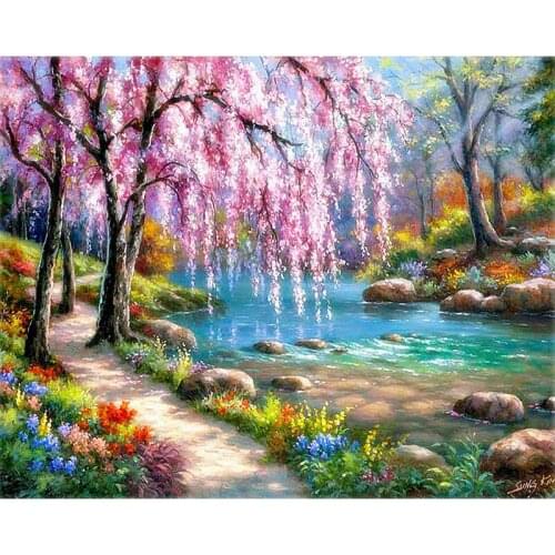 5D Diamond Painting Landscape Cross stitch Full Diamond Embroidery DIY Scenery Mosaic Picture Rhinestone Home Decor