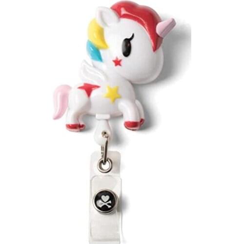 6 designs Cute Cartoon Womens Retractable Id Badge Reel