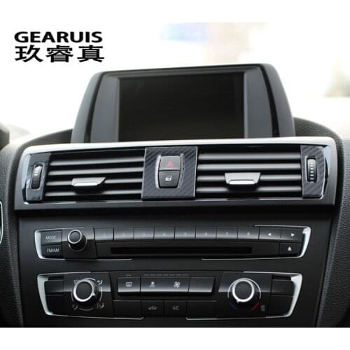 Carbon fiber Car Styling for BMW F20 F21 1 Series Interior Air Conditioning Vent Outlet Warning Light switch Buttons Stickers