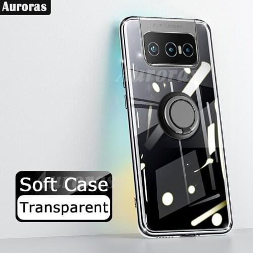 Auroras For Zenfone 8 Flip Case Anti-fall Clear Case Shockproof With Ring Soft Cover For Asus Zenfone 7 Clear Case