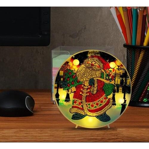 DIY LED Special Shaped Diamond Painting Light Christmas Santa Claus Snowman Needlework Embroidery Home Lamp Bedroom Night Light