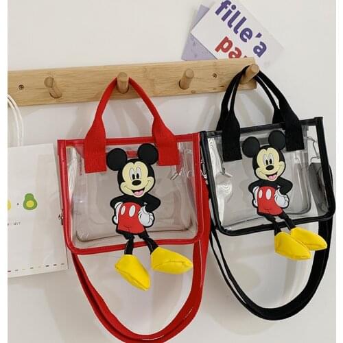 Designer Bags Famous Brand Women Bags Cartoon Mickey Cute Girls Small Bag Transparent One-shoulder Bag Casual Cross-body Bag