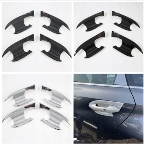 For Audi A3 A3L 2021 ABS Carbon Fiber Car Door Handle Bowl Frame Trim Car Styling Sticker