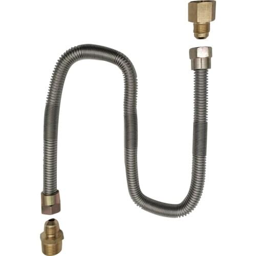 Earth Star propane fire pit Whistle Free Gas Flex Line for Fire Pit and Fireplace - Stainless Steel