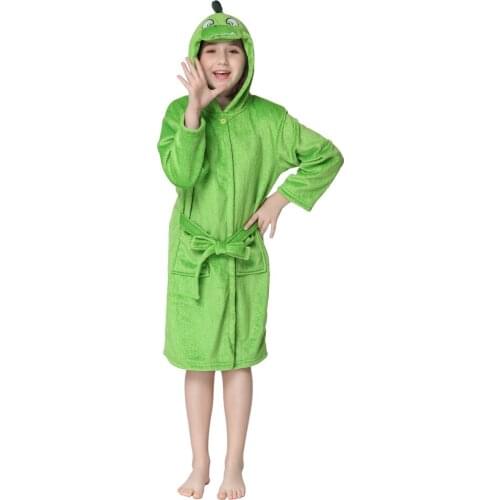 Children Unicorn Kigurumi Bathrobe Boys Girls Funny Night Gowns Hooded Cartoon Animal Pajamas Gown Bath Robes for Kids Child Pjs