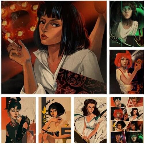 WTQ Canvas Painting Classic Movie Heroines Retro Poster Wall Decor Wall Art Picture for Living Room Decoration Home Deco