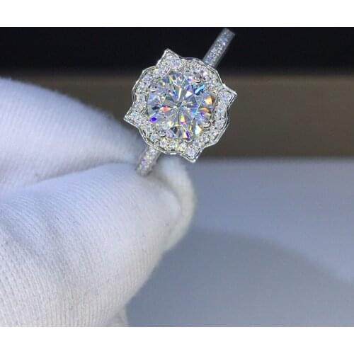 925 Sterling silver Promise ring 2ct Lab Diamond cz Stone Engagement Wedding Rings for women Bridal Fine Party Jewelry