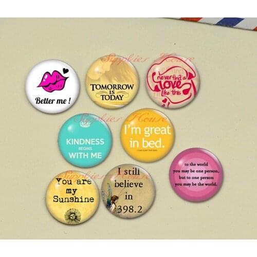 Handmade Round Letter photo glass Cabochons, Jewelry Finding Cameo Pendant Settings, (F05607-135640)