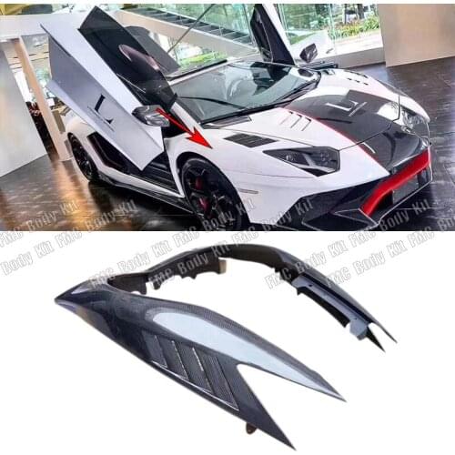 Carbon fiber Front Lamp Cap Side Fender Air Vent Covers case For Lamborghini LP700 LP720 LP750 2 PCS/Set