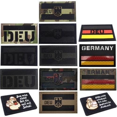 LIBERWOOD Germany Eagle Reflective DEU Infrared IR Patch Deutschland German Military Multicam Tactical Badge Clothes Applique