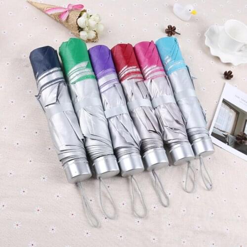 Multicolor Portable Mini Silver Rubber Short Handle Umbrella 8k Ultraviolet-proof Gift Umbrella Free Shipping LX7135