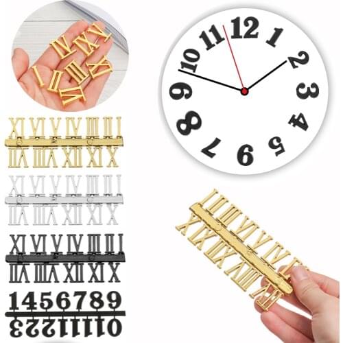 1Set DIY Quartz Clock Numerals Accessories Digital Replacement Gadget Ancient Quartz Clock Parts Arabic/Roman Number Clock Parts
