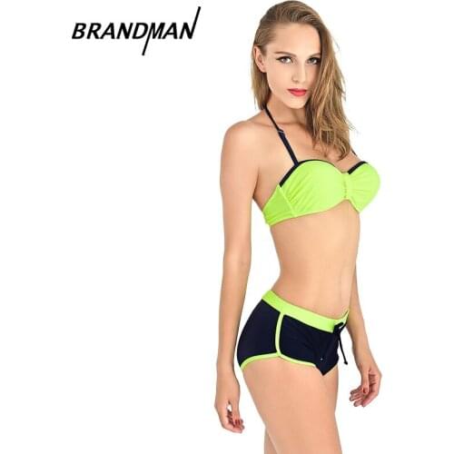 BRANDMAN The new two-piece swimsuit in bikini with steel support and rounded corners makes for BRANDMAN slimmer swimsuit