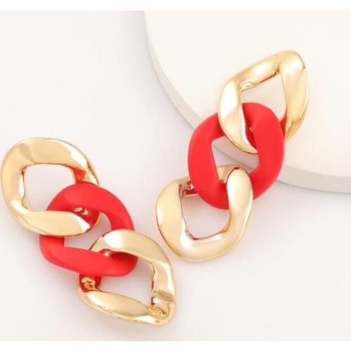 Pauli Manfi 2021 Fashionable Resin Color Chain Earrings Womens Creative Popular Dangle Earrings Party Accessories