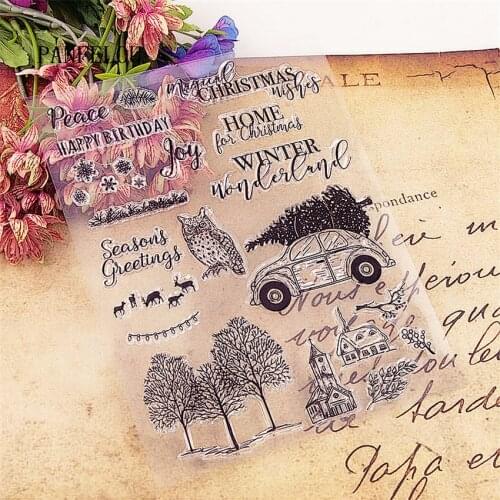 PANFELOU 16.5x21.5 Christma reunion Transparent Clear Silicone Stamp/Seal DIY scrapbooking/photo album clear stamp sheets