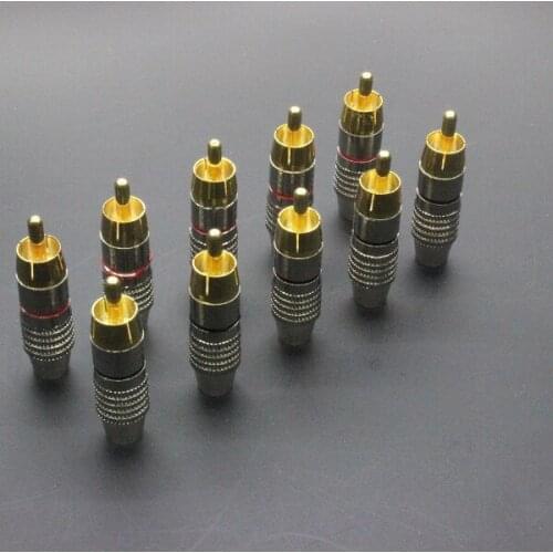 RCA Male Plug Solder Free Audio Video Adapter Connecto