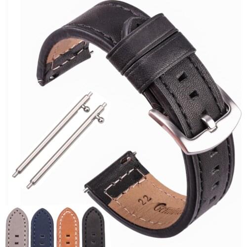 Cowhide Watchband Black Blue Gray Brown Genuine Leather Watch Strap Bnad For Women Men Bracelet For Watches For Samsung Gear S3