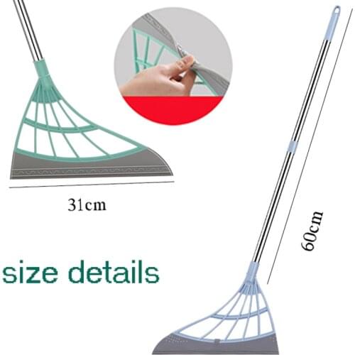 Rubber Broom Hand Push Sweeper Magic Broom Floor Wiper Squeegee for Floor Cleaning Floor Squeegee Sweeping Brush Pet Hair Broom