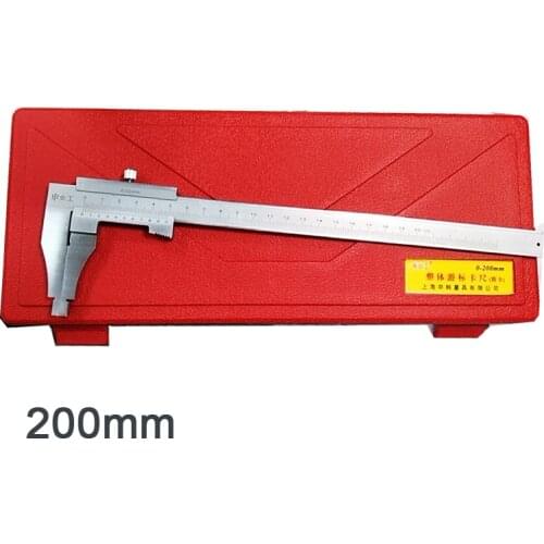 0-200mm Steel Vernier Caliper with 60mm long jaw Metal Calipers Gauge Micrometer Pie De Rey Paquimetro Measuring Tool