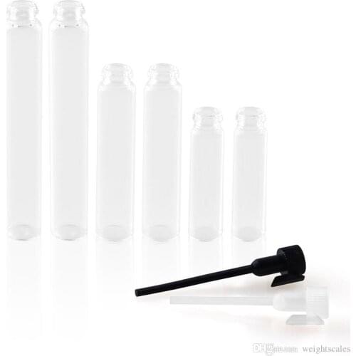 1ML 2ML 3ML Glass Perfume Essential Oil Vial Clear Mini Tube Travel Gram Size Cosmetic Empty Tester Bottle Transparent For Sampl