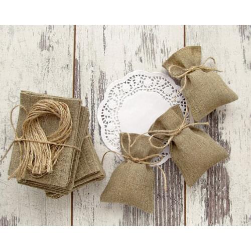 Rustic Burlap welcome party candy treats wedding favor bags Bachelorette Hangover recovery Survival Kit Candy pouches