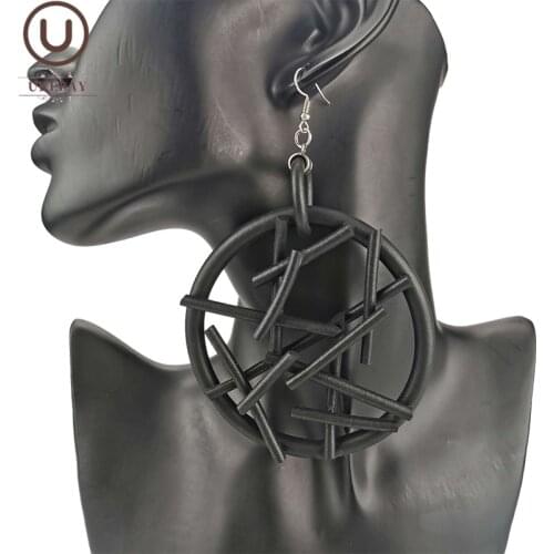 UKEBAY New Geometric Big Earrings Women Round Earrings Rubber Jewelry Black Earring Ear Accessories Gothic Eardrop Festival Gift