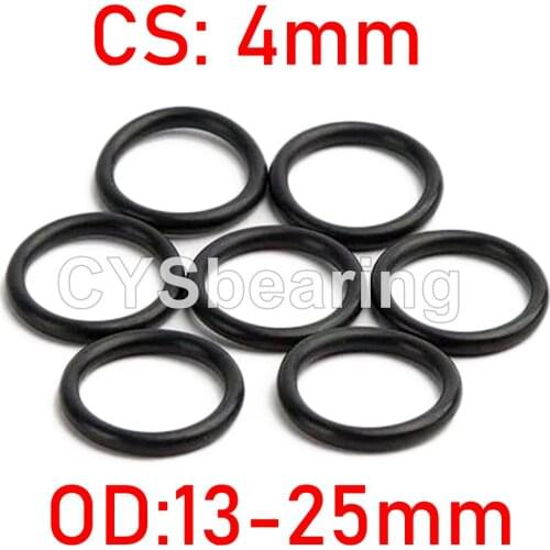 NBR O Ring Seal Gasket Thickness CS 4MM OD 13~25MM Nitrile Butadiene Rubber Spacer Oil Resistance Washer Round Shape