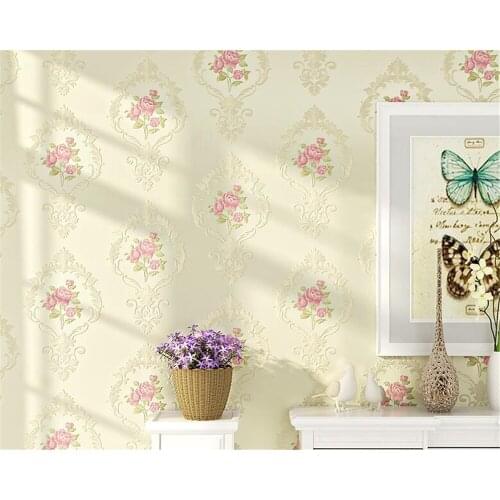 High quality wallpaper beautiful carved embossed wallpaper European pastoral style bedroom desktop wallpaper tapety Beibehang