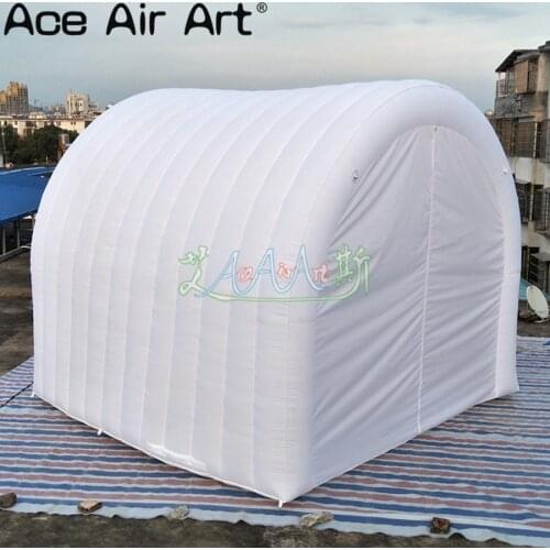 Top quality outdoor portable white inflatable stage tunnel tent inflatable car cover garage shelter tent with mat floor for sale