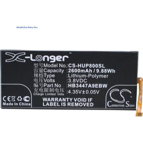 Cameron Sino High Quality 2600mAh Battery HB3447A9EBW for Huawei Ascend P8,GRA-CL00,GRA-CL10,GRA-L09,GRA-TL00, TL10,UL00,UL10