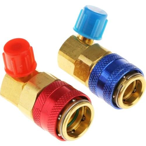 1 Pair HVAC 1/4 R134a Hi Low Air Condition Quick Connectors Adaptors Coupler Kit Low Side Quick Coupler Adapter