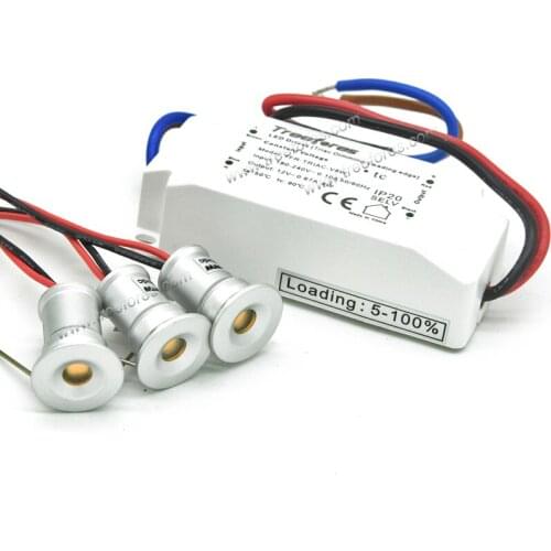 1W Mini Spot Lighting 12V + AC 120V 240V Dimming 0-10V 1-10V PWM Driver Adapter LED Spotlight Indoor Kitchen Bulb Lights Lamp