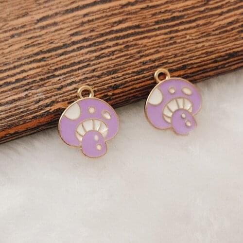 10pcs18*16mm alloy metal drip oil mushroom pendant DIY bracelet necklace jewelry making