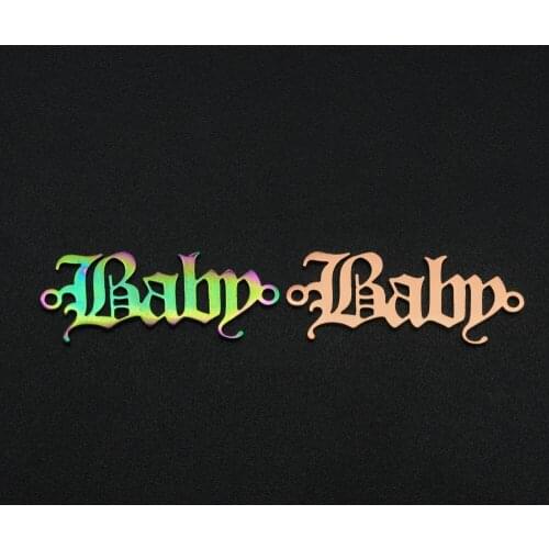 5pcs/lot 100% Stainless Steel Rainbow Baby DIY Charm Pendant Connector Wholesale Never Fade Finding Supplies Top Quality