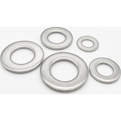 50pcs M3 M4 M5 M6 GB97 A2-70 304 Stainless Steel Flat Washer Plain Washer Flat Gasket Pad