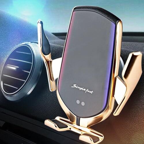 R2 Wireless Car Charger Infrared Auto Clamp Induction Car Phone Holder Mount Fast Charger for Samsung iPhone Overload protection