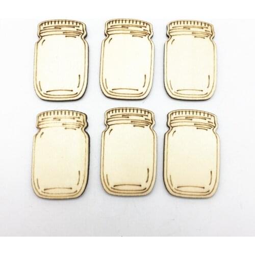 50pcs 42x27mm Unfinished Wood Feeding Bottles Shapes Embellishments Baby Shower Slices Hanging Ornament DIY Arts Crafts