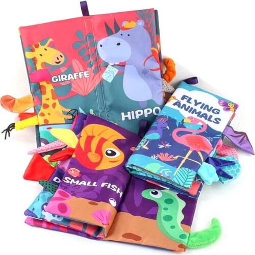 Baby Montessori Soft Cloth Books Early Education Torns Not Bad Baby Cloth Book Infant 0 -12 Months Visual Training Quiet Books