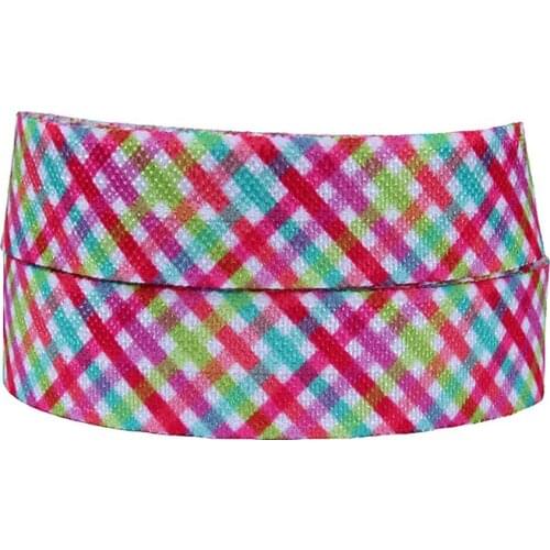 FLRA FOE High quality thermal foe plaid hair fold over elastic ribbons