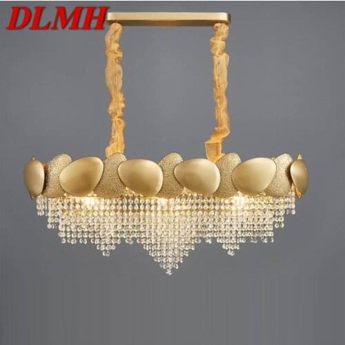DLMH Chandelier Creative Rectangle Pendant Lamp Fixtures Postmodern LED Gold Light for Home Living Dining Room